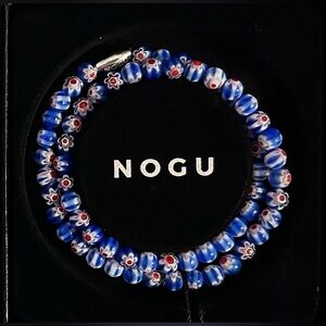 ❤️💙 NOGU Italian Iris Silver Millefiori Wrap 💙❤️